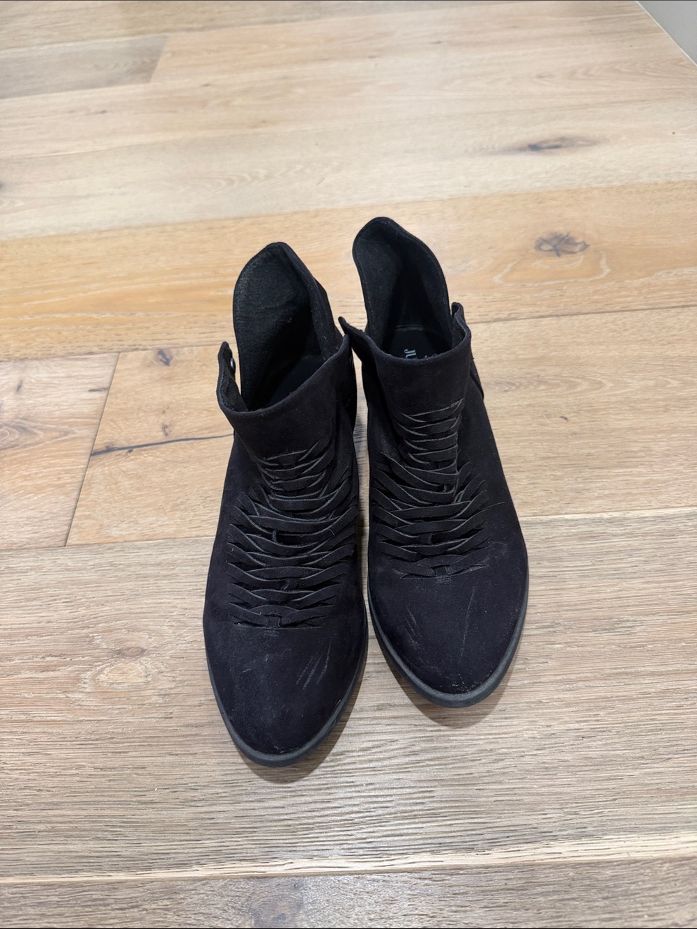 JustFab Black Suede Ankle Booties